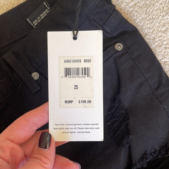 NWT 7 for all mankind Black distressed jeans - Picture 5 of 7